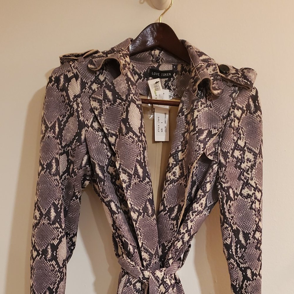 Snakeskin Print Trench